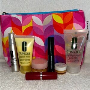 Clinique Skincare and Makeup Collection with Vibrant Pouch